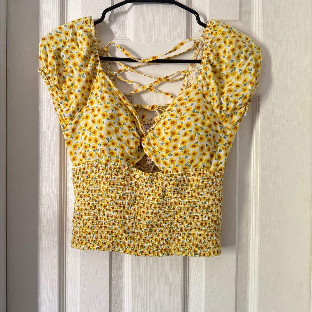 NOBO Yellow Floral Crop Top